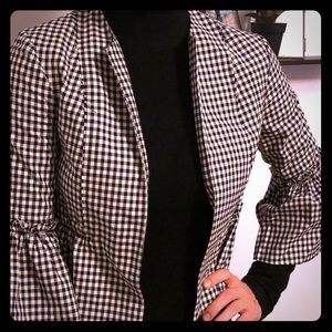 TOPSHOP black & white checked jacket / blazer sz2